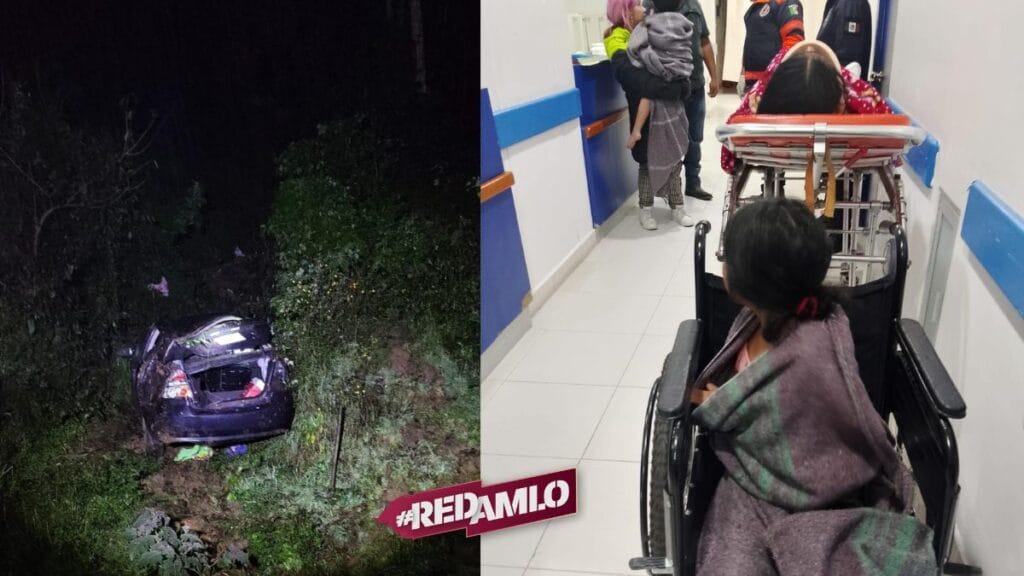 Protección Civil de Teziutlán rescata a familia tras accidente en el Arco Sur