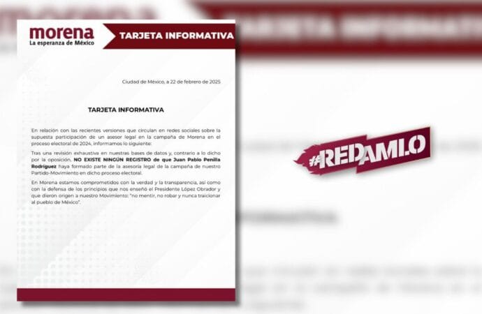Morena desmiente acusaciones sobre asesor legal en campaña 2024