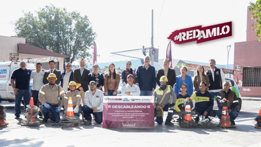 Puebla avanza en el retiro de cableado en desuso para mejorar la imagen urbana