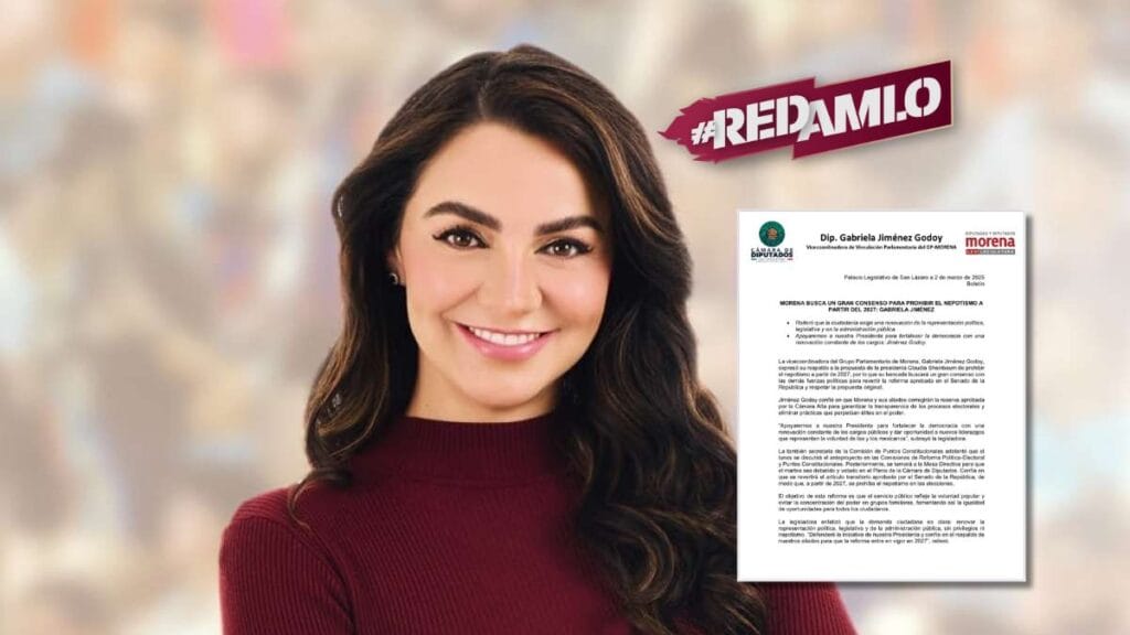 Gabriela Jiménez impulsa prohibición del nepotismo a partir de 2027