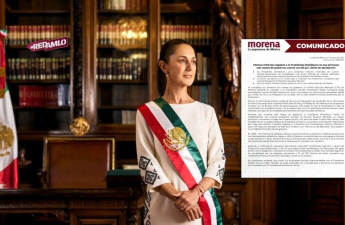 Sheinbaum logra 83% de aprobación a seis meses de gobierno
