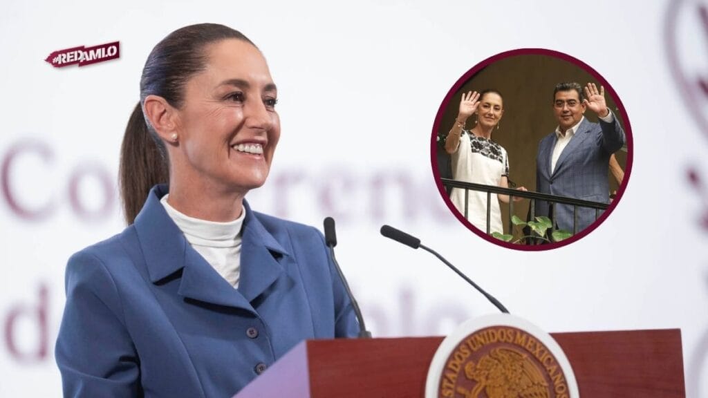 Sheinbaum reconoce el trabajo de Sergio Salomón como gobernador de Puebla y su integración al INAMI