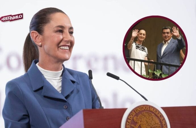 Sheinbaum reconoce el trabajo de Sergio Salomón como gobernador de Puebla y su integración al INAMI