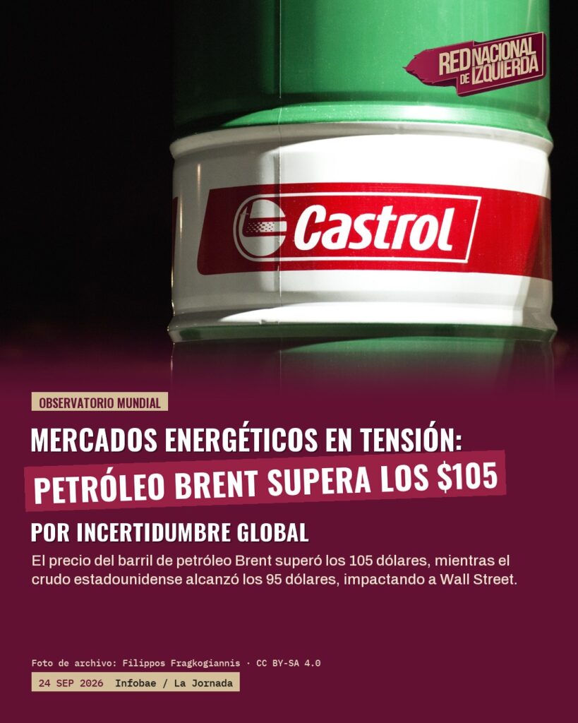 Petróleo al alza: Brent supera los 105 dólares por incertidumbre global