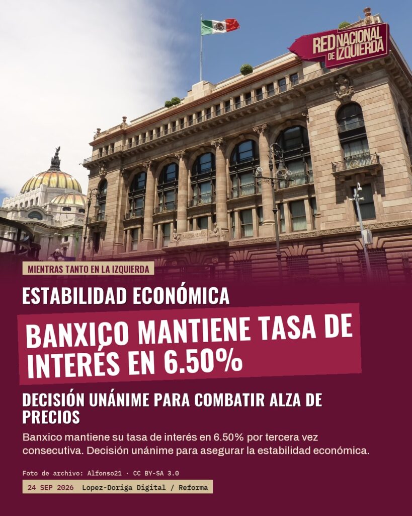 Banxico mantiene tasa de interés en 6.50% por unanimidad