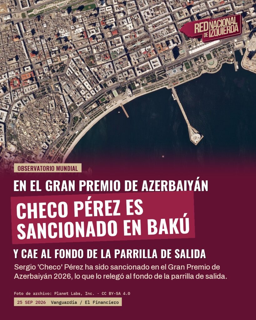 Checo Pérez sancionado en Bakú; cae al fondo de la parrilla