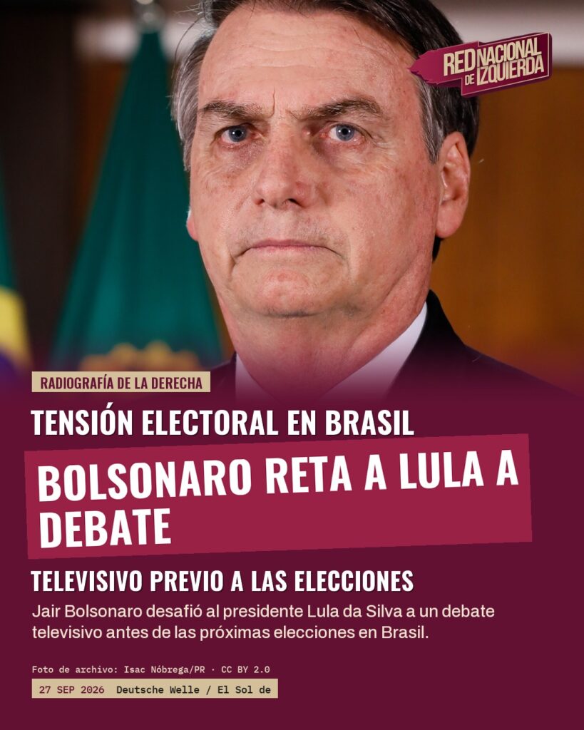 Bolsonaro reta a Lula a debate televisivo previo a elecciones en Brasil