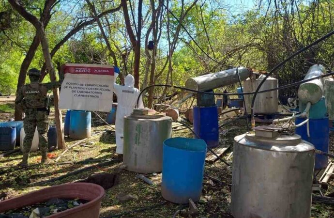 Semar inhabilita laboratorio clandestino de drogas sintéticas en Elota, Sinaloa