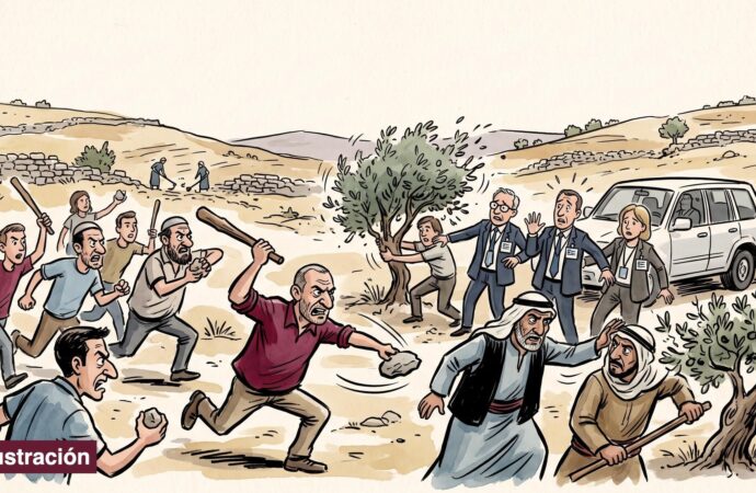 Colonos israelíes atacan a diplomáticos europeos y agricultores palestinos en Cisjordania
