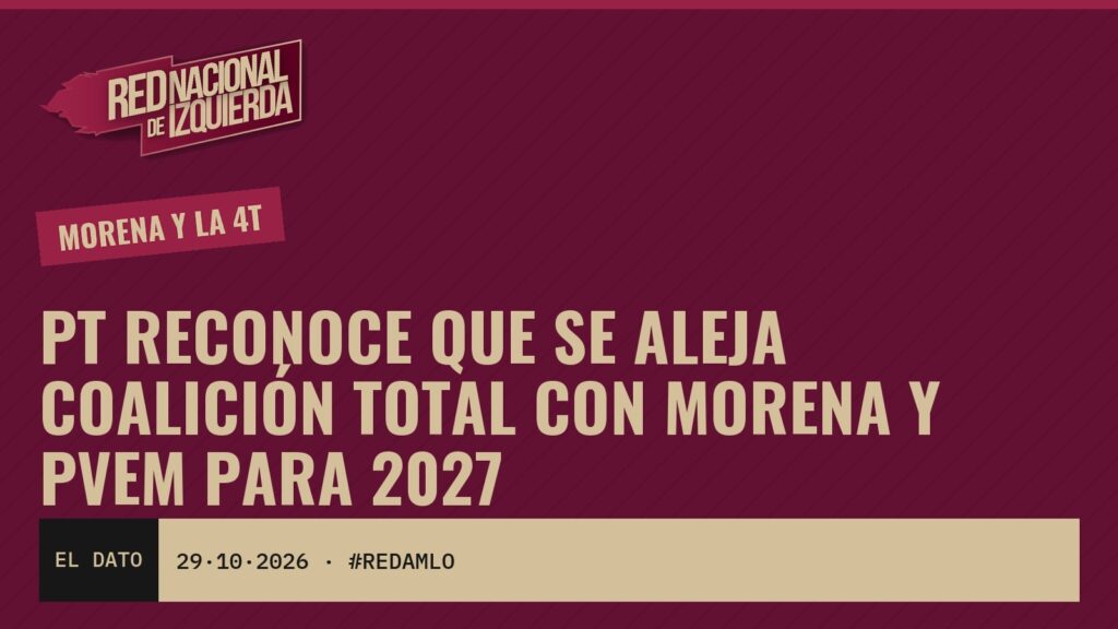 PT reconoce que se aleja coalición total con Morena y PVEM para 2027