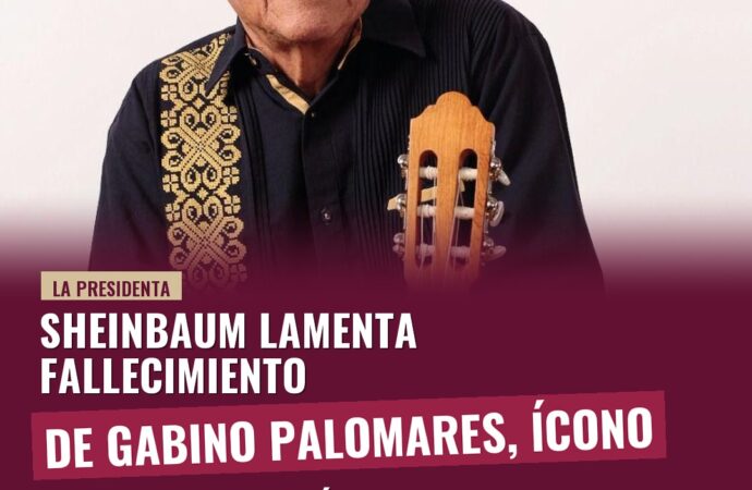 Sheinbaum lamenta fallecimiento de Gabino Palomares, ícono de la Nueva Canción