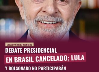Debate presidencial en Brasil cancelado; Lula y Bolsonaro no participarán