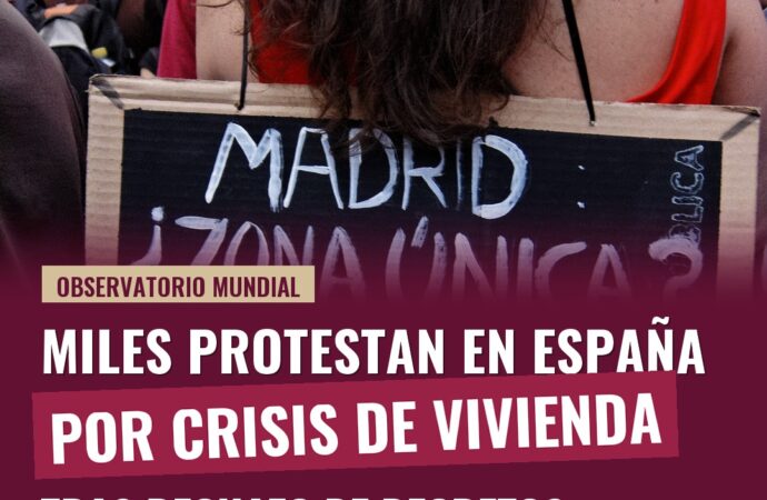 Miles protestan en España por crisis de vivienda tras rechazo de decretos