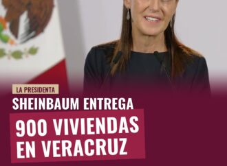 Sheinbaum entrega 900 viviendas en Veracruz y reporta 43% de avance nacional