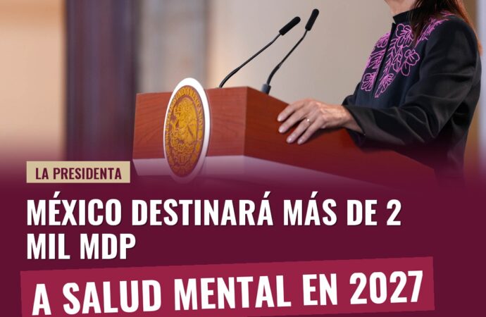 México destinará más de 2 mil mdp a salud mental en 2027 ante ataques escolares