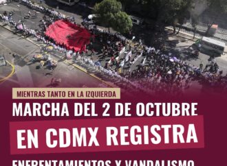 Marcha del 2 de octubre en CDMX registra enfrentamientos y vandalismo