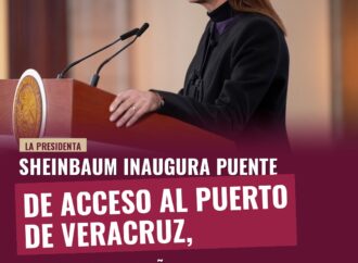 Sheinbaum inaugura puente de acceso al puerto de Veracruz, promesa de campaña