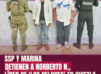 SSP y Marina detienen a Norberto N., líder de ‘Los Pelones’ en Chietla